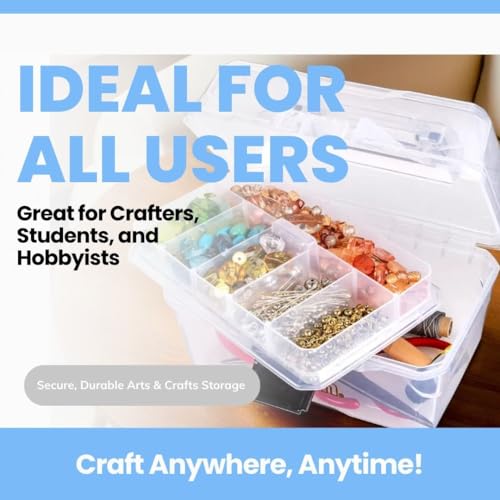 ArtBin 6890AG Small Project Box, Portable Art & Craft Organizer with Lift-Out Tray, [1] Plastic Storage Case, Clear - Image 5