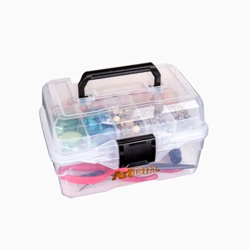 ArtBin 6890AG Small Project Box, Portable Art & Craft Organizer with Lift-Out Tray, [1] Plastic Storage Case, Clear - Image 1