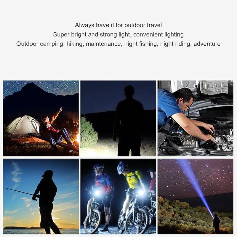 5000 لومن مصباح يدوي قابل لإعادة الشحن من سبائك الألومنيوم مع تكبير تلسكوبي للتخييم في الهواء الطوارئ الطارئة - Image 4