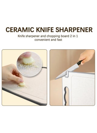 Stainless Steel Cutting Board, Chopping Board with Sharpening Block, Premium Stainless Steel Double-Sided Cutting Board | Scratch-Resistant Mesh Design | Durable Kitchen Essential, BPA Free, Non-Slip Silicone Edges | 304 Stainless Steel and Wheat Straw PP (14”×9.7”) - view 5