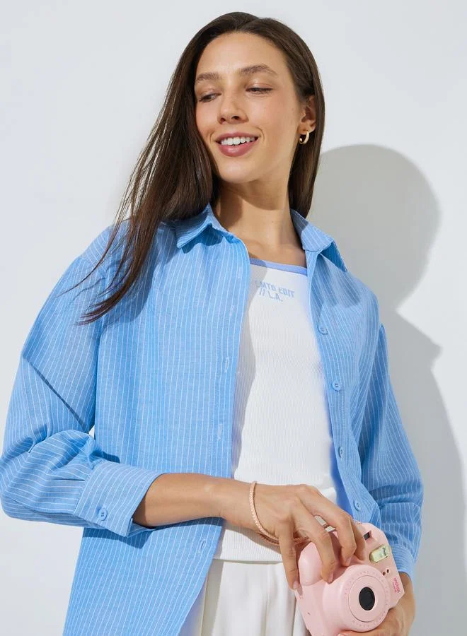 Pack of 2 - Striped Relaxed Shirt and Tank Set