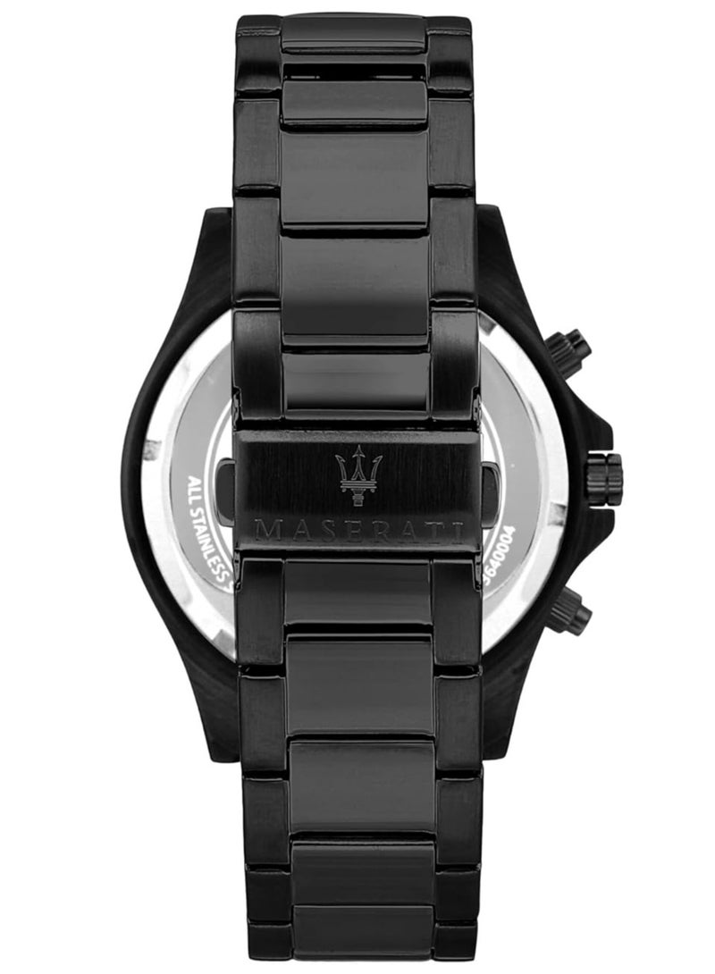 Maserati SFIDA Men's Watch, Chronograph, Quartz - R8873640011, Black/White, 44mm, Bracelet, Black/White, 44mm, Bracelet - Image 3