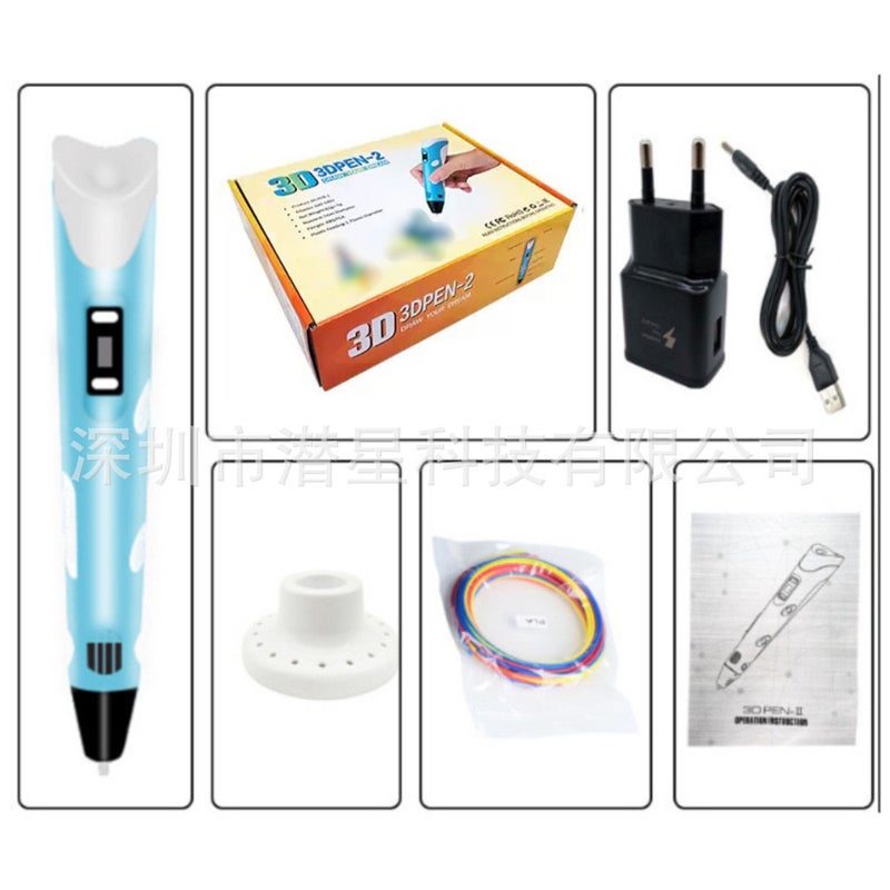 3D Printing Pen Three-Dimensional Painting 3 Graffiti Pen 3D Pen Children Students Toy Supply - Image 1