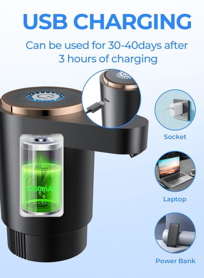 LADFAR Water Bottle Pump, Portable Electric Water Dispenser Pump for 5 Gallon Bottles - USB Charging, Automatic Switch, Rechargeable Battery for Home Kitchen Room Camping, Black - Image 3
