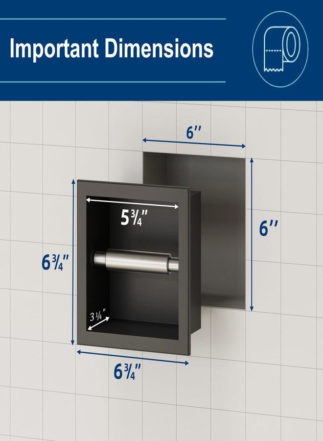 Neodrain حامل ورق تواليت مدمج نيدودرين، حامل ورق تواليت أسود غير لامع مدمج، حامل لفافة ورق من الفولاذ المقاوم للصدأ مدمج، في الجدار - Image 3