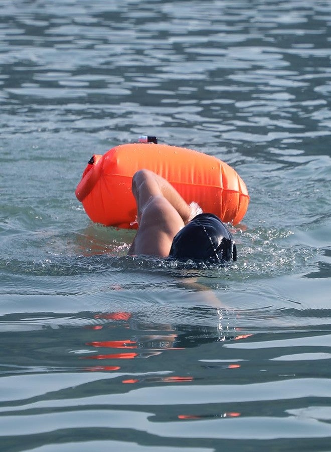 XZSUN 20L Storage Swim Buoy for Open Water Swimmers ，Waterproof Dry Bag Swim Safety Float(Orange) - Image 4