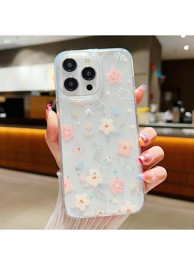 S-TOP Case For iPhone 15 Pro Max Fresh Small Floral Epoxy TPU Phone Case - Image 1