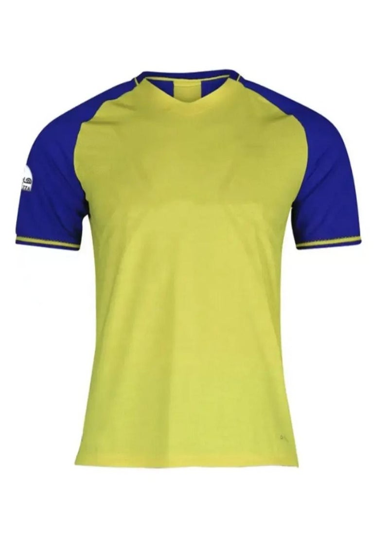 CR7 - Riyadh Team Uniform No.7 Ronaldo Jersey, Football Suit Suit Yellow Jersey Print, Children's T-shirt Set - Image 1