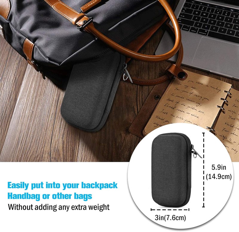 بروكاس حقيبة حمل صلبة من EVA من لمحرك الأقراص الصلبة الخارجي المحمول SanDisk Extreme Pro سعة 500GB 1TB 2TB ومحرك WD My Passport SSD الخارجي المحمول، حقيبة سفر واقية من الصدمات لحفظ التخزين (العلبة فقط) - أسود - Image 5