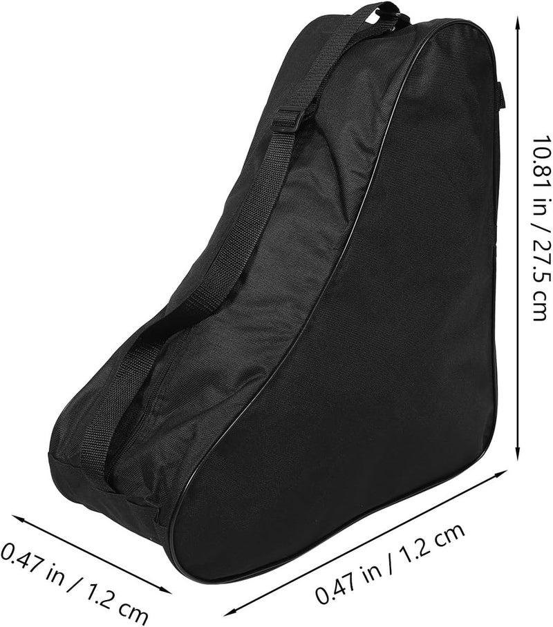 Roller Skates Organizer Bag with Shoulder Strap Black Triple-layer Skate Shoes Pouch for Adults - Image 2