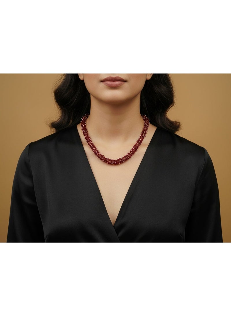 Pretty Precious Cubic Zirconia Mala Necklace for Women | Elegant CZ Beaded Long Necklace | Sparkling Fashion Jewellery for Parties & Special Occasions - Image 3