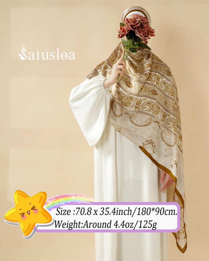 Saiusloa Dress Scarves Shawl Wraps Long Silky Scarf for Women Dressy Fashion Lightweight for Decorative Formal Evening Gowns-1014 - Image 3