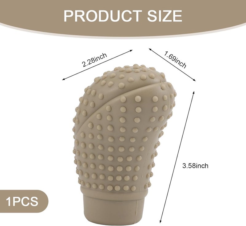 SARTE Car Gear Shifter Protector - Silicone Anti-Scratch Dust Proof Nonslip Cover - Universal Fit Hockey Style (Beige) - Image 2