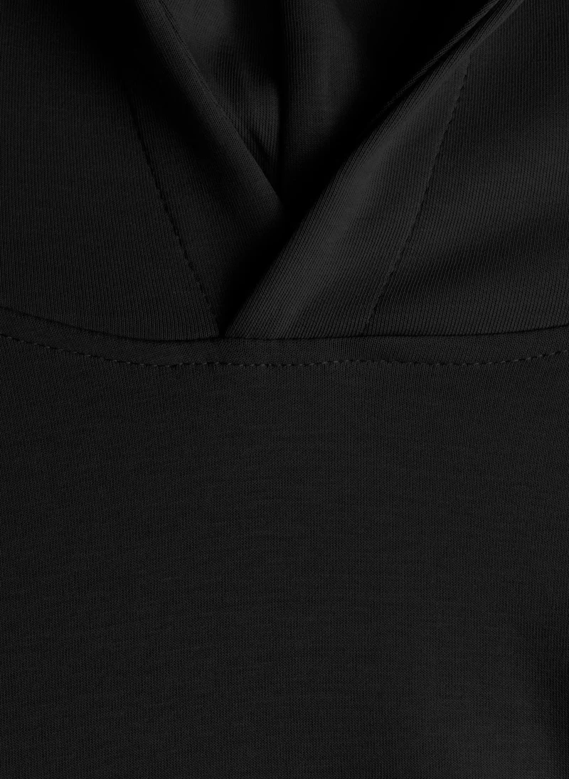 SHAPES Black SLOGAN PRINTED SOFT HOODIE for Men | Best Price UAE