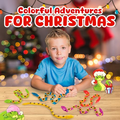 Playbees Wiggly Jointed Snakes Pack of 24 Wacky Fun and Educational Plastic Toys for Kids Learning Carnival Prize Party Favor Fidget Toy for Kids Gift Idea for Boys and Girls Educational Toys - Image 5