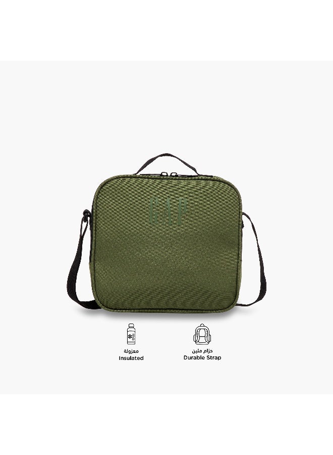 GAP Solid Lunch Bag in Olive Green for Kids - Image 4
