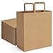 BagDream Large Paper Grocery Bags 12x7x14 Inches 100Pcs Kraft Brown Shopping Bags With Handles Heavy Duty Barrel Sack Recycled Takeout Retail Paper Gift Bags Bulk - Image 1