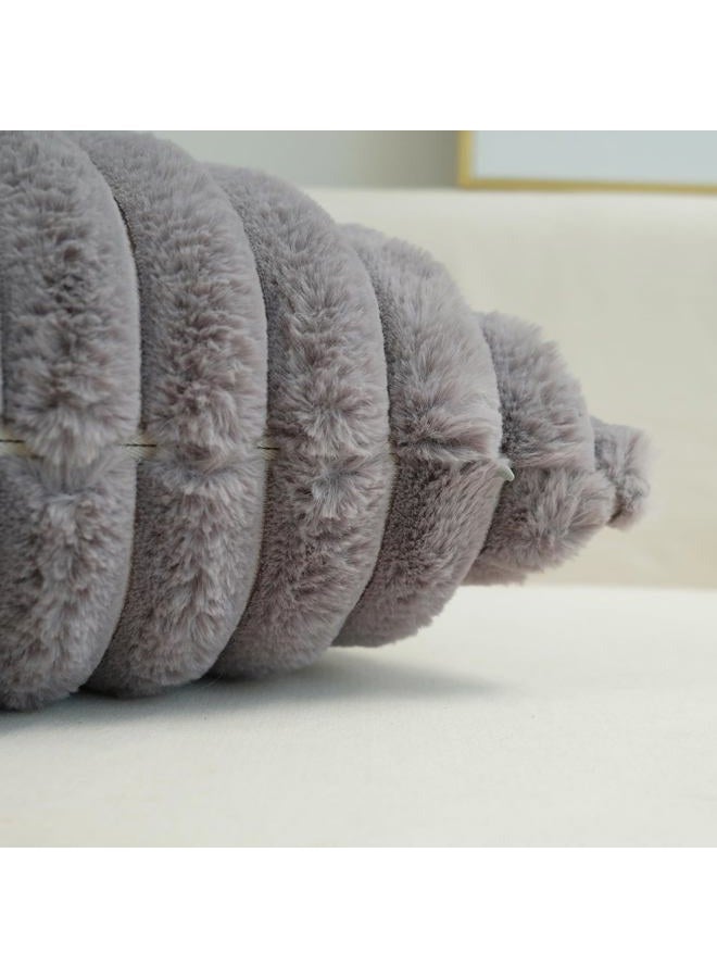 JOJUSIS Pack of 2 Faux Fur Plush Decorative Throw Pillow Covers Couch Cushion Case Soft Pillowcases (Grey, 24 x 24-Inch) - Image 5