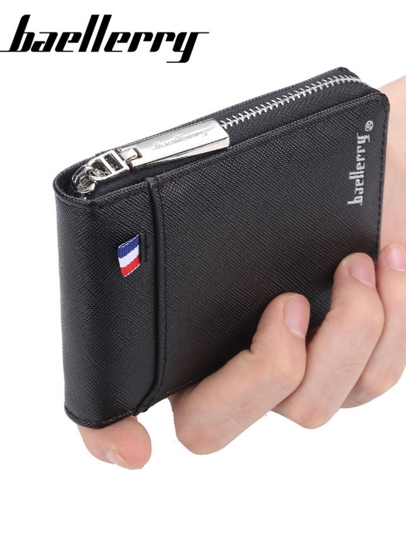 WAOKN Unisex RFID Blocking Zip-Around Card Wallet, Premium Crosshatch PU Leather Accordion Card Holder with 9 Card Slots ID Window & Coin Pocket,  Credit Debit Card Holder Money Wallet for Men Women ,Slim Compact 11x8x2cm Anti-Theft Wallet for Business & Daily Use - Image 2