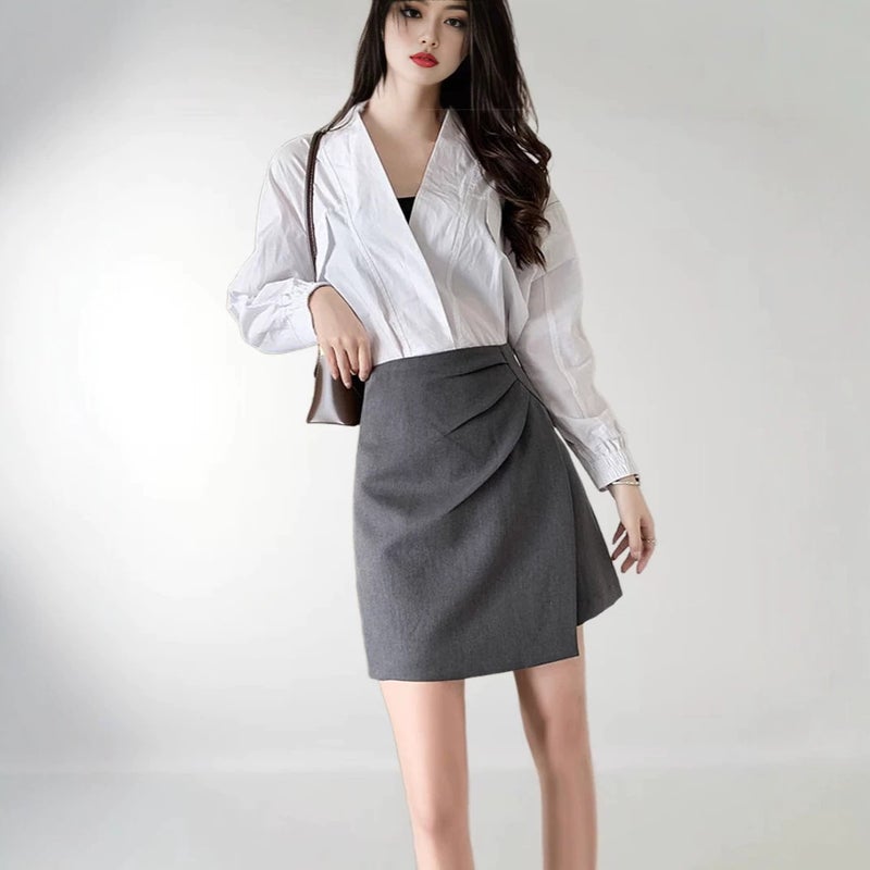 Women's A-line Irregular Hem Short Skirt 2026 Summer Plus Size - Image 3