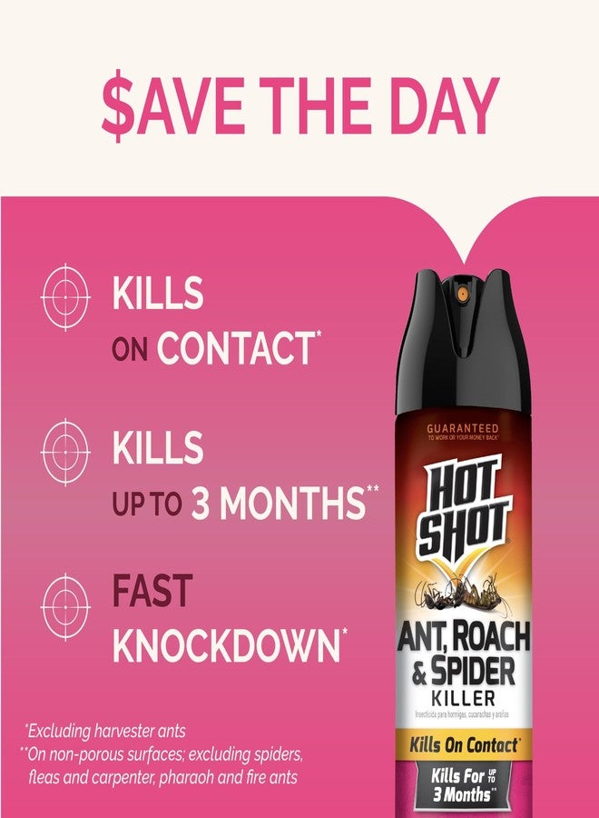 Hot Shot Ant, Roach And Spider Killer, 17.5 Ounces, Fresh Floral Formula Kills Ants, Roaches, Spiders And Other Listed Insects On Contact - Image 2