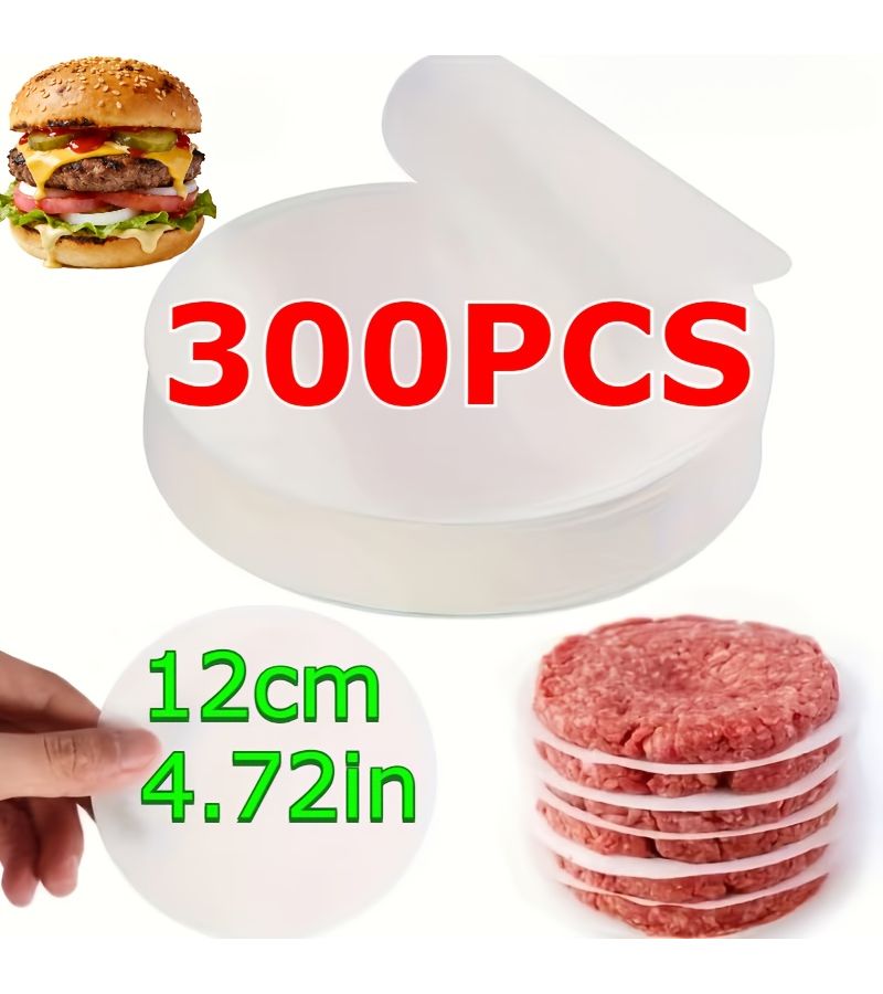 300pcs 4.72 Inch Round Hamburger Paper Non Stick Patty Separator For Freezing Storage - Image 1