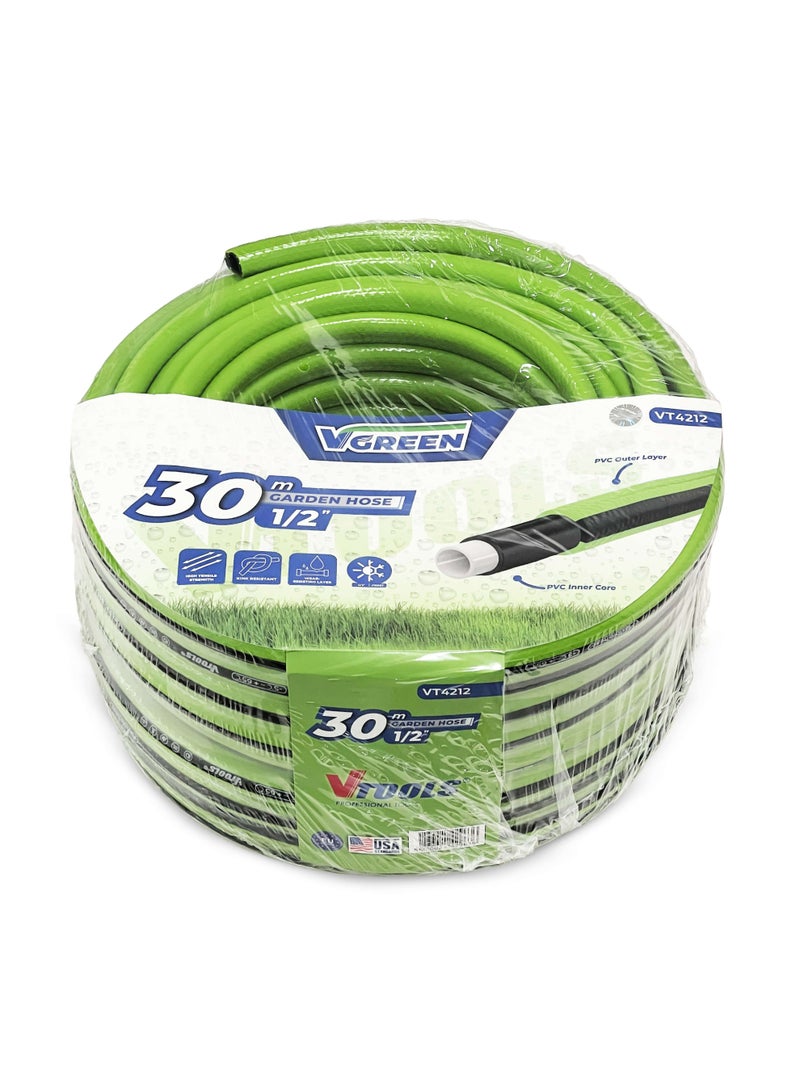 VTOOLS 30m Garden Hose, 1/2 Inch PVC Layer - Image 1