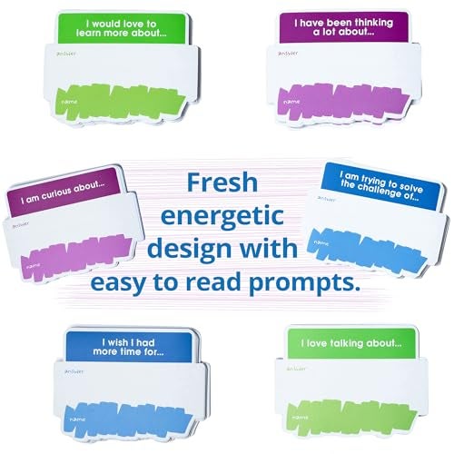 We! Connect Name Tag Stickers (150 PCS) - Easy-to-Write Name Stickers with Conversation Starters - Ideal for Networking, Ice Breakers & Adult Educational Team Building Games - Self-Adhesive Tags - Image 3