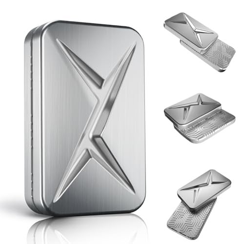 HIDEDC Breakthrough Fidget Slider Trackless Fidget Slider for Fancy Play EDC Fidget Toys Adults Stress Relief Toy Home Office Executive Desk Toys Gift for ADHDADDAutism Original Silver - Image 1