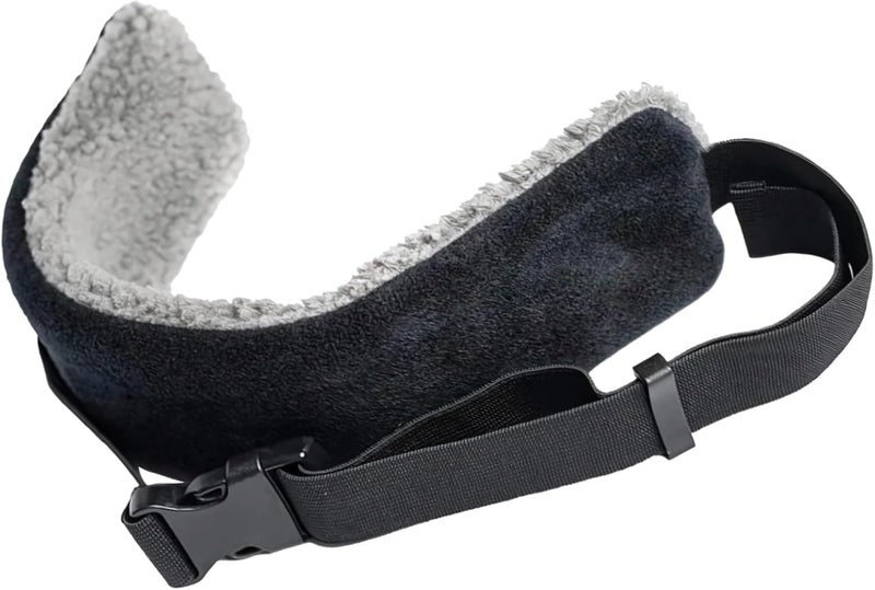 Portable 2 Pcs Airplane Travel Pillow Set, Black, 12.20 in / 31 Cm, Polyester Neck Support, Adjustable Headrest with Eye Mask - Image 1
