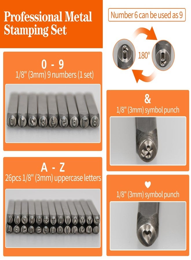LFSEMINI Metal Stamping Kit, Complete Jewelry Making Stamping Tools with 37pcs 3mm(1/8") Number and Letter Stamp Set, Steel Bench Block and Metal Stamping Hammer - Image 4