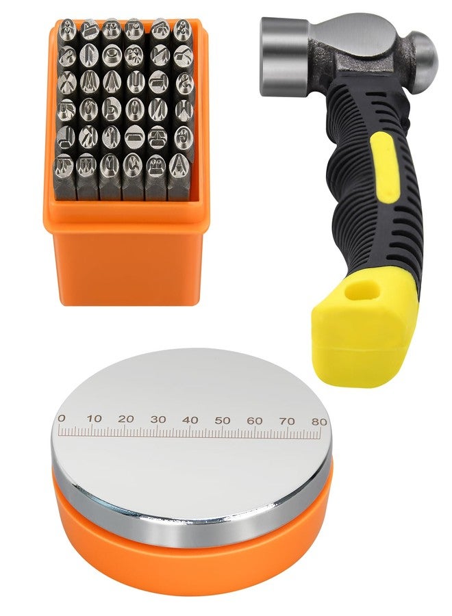 LFSEMINI Metal Stamping Kit, Complete Jewelry Making Stamping Tools with 37pcs 3mm(1/8") Number and Letter Stamp Set, Steel Bench Block and Metal Stamping Hammer - Image 1