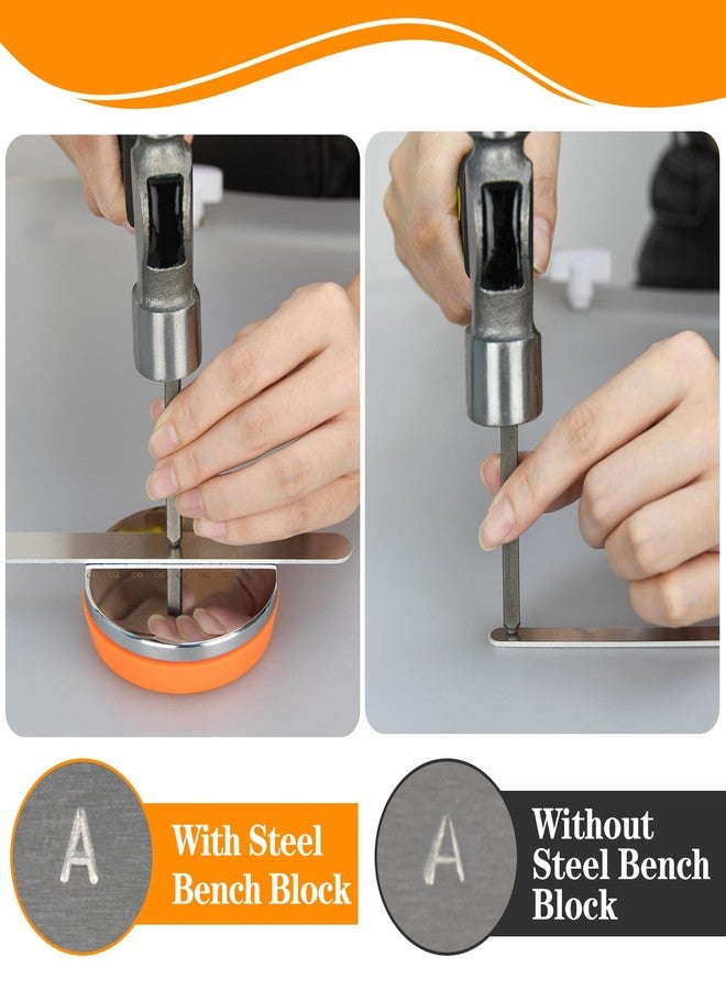 LFSEMINI Metal Stamping Kit, Complete Jewelry Making Stamping Tools with 37pcs 3mm(1/8") Number and Letter Stamp Set, Steel Bench Block and Metal Stamping Hammer - Image 2