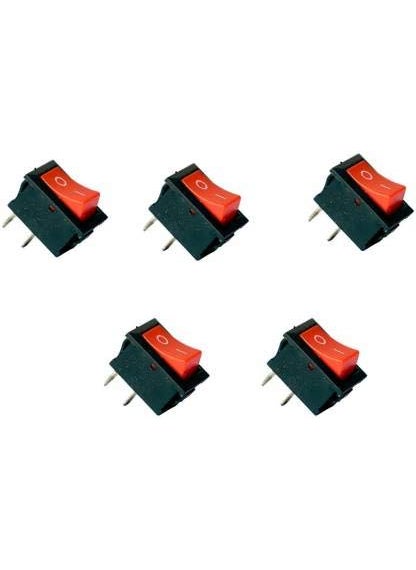 Tool Point 2 Pin Dpdt Black Button OnOff Rocker Switch Ac 250V15A125V20A One Way Electrical Switch 5 Peace