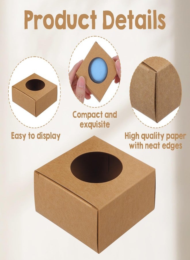 Caeuiciw 120 Pcs Soap Boxes for Homemade, 3 x 3 x 1.2 Inch Small Paper Gift Packaging Boxes with Window, Gift Wrappers for Soap Packaging Making Party Favor - Image 3