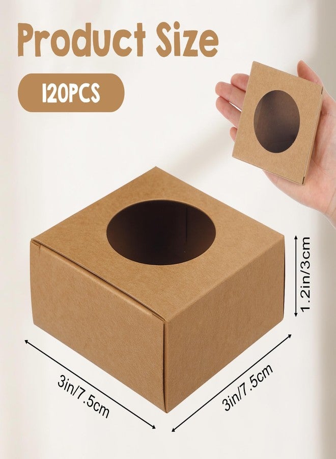 Caeuiciw 120 Pcs Soap Boxes for Homemade, 3 x 3 x 1.2 Inch Small Paper Gift Packaging Boxes with Window, Gift Wrappers for Soap Packaging Making Party Favor - Image 2