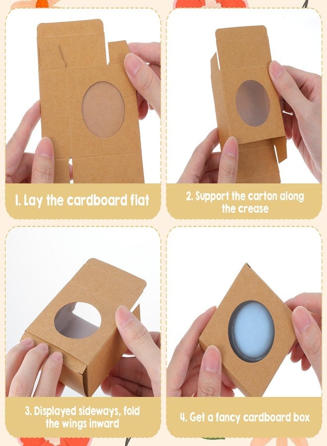 Caeuiciw 120 Pcs Soap Boxes for Homemade, 3 x 3 x 1.2 Inch Small Paper Gift Packaging Boxes with Window, Gift Wrappers for Soap Packaging Making Party Favor - Image 4