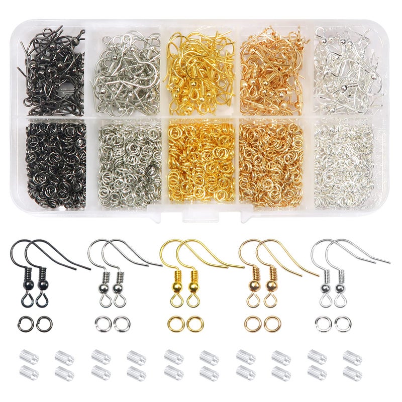 TOAOB THE ONE AND ONLY BABY TOAOB Earring Hooks 1350pcs Jewellery Making Accessories Mixed Colors 18mm Earring Making Ear Wires French Wire Hooks and Jump Rings for Jewellery Findings and Repair Accessories