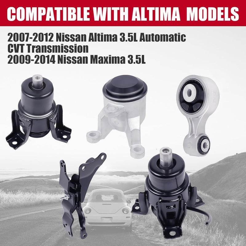 PATEWIN Engine Motor Mount Compatible with Fits for 2007-2012 Nissan Altima 3.5L Automatic CVT Trans & 2009-2014 Nissan Maxima 3.5L A4355HY, A4365HY, A4356HY, A7363, A7361 - Image 3