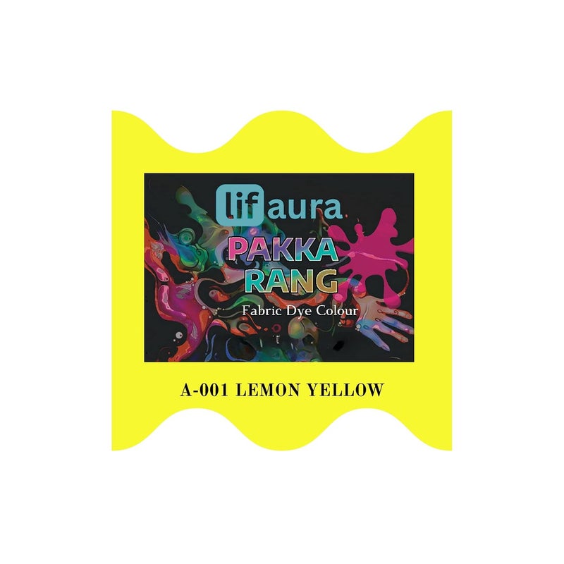 Prokart Lifaura Pakka Rang Kit Fabric Permanent Dye Color Kit Pack of 5 Sachets 5g Each 25g Pack 30g Dyfixer 2pair Gloves and 5 Rubber Band ShadeA01 Light Yellow - Image 2