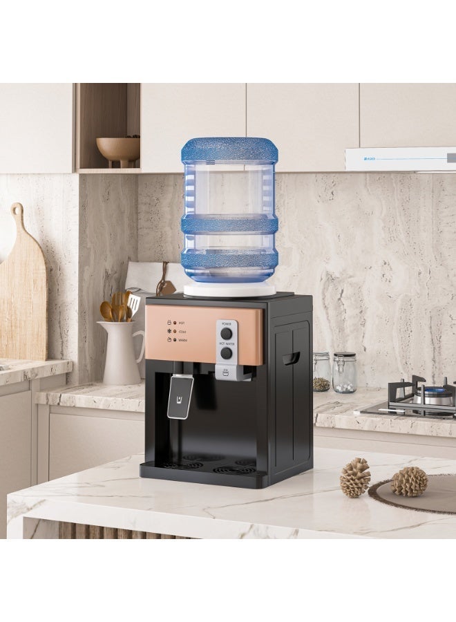 NEWLAN 3-in-1 Desktop Water Dispenser - Hot/Cold/Warm Settings, Space-Saving Top-Loading Water Cooler/Compact and portable desktop water dispenser, Adjustable Dispenser, and Portable Handle for Easy Transportation. - Image 4