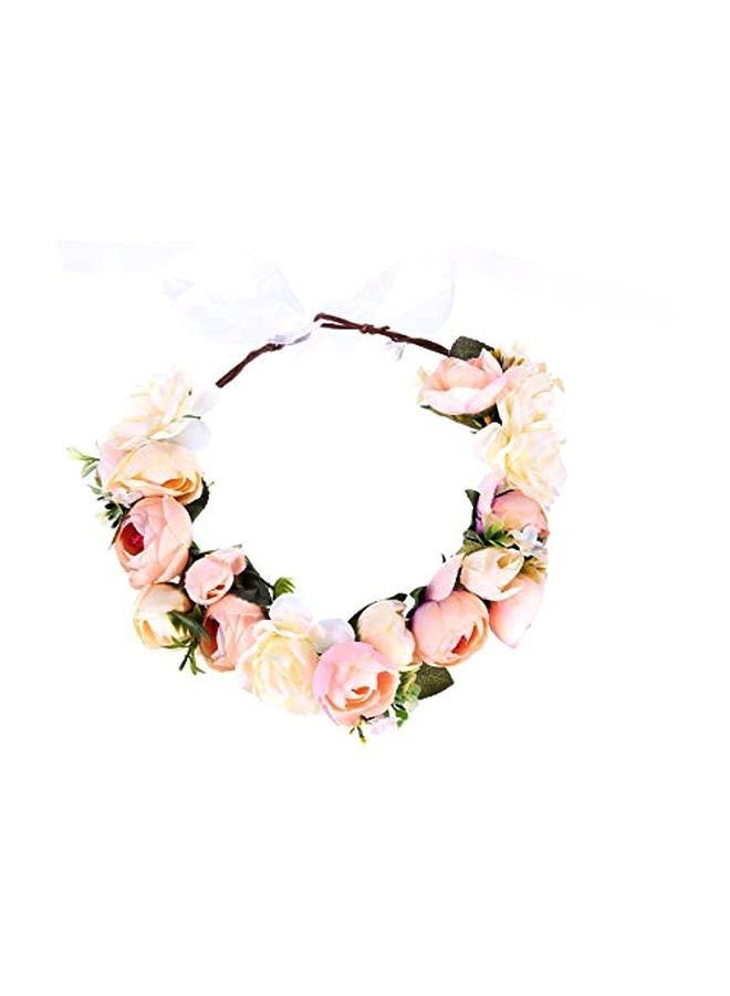 NIBEMINENT Floral Headband White/Pink/Green - Image 1