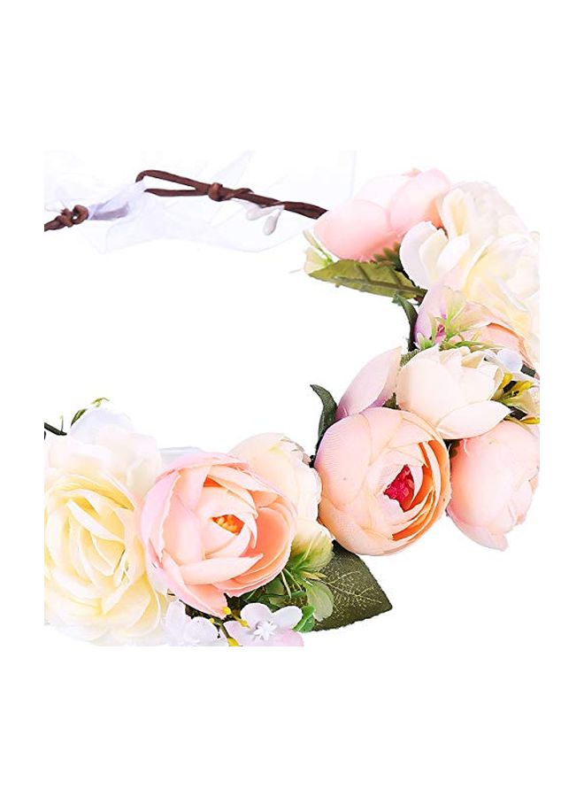 NIBEMINENT Floral Headband White/Pink/Green - Image 2