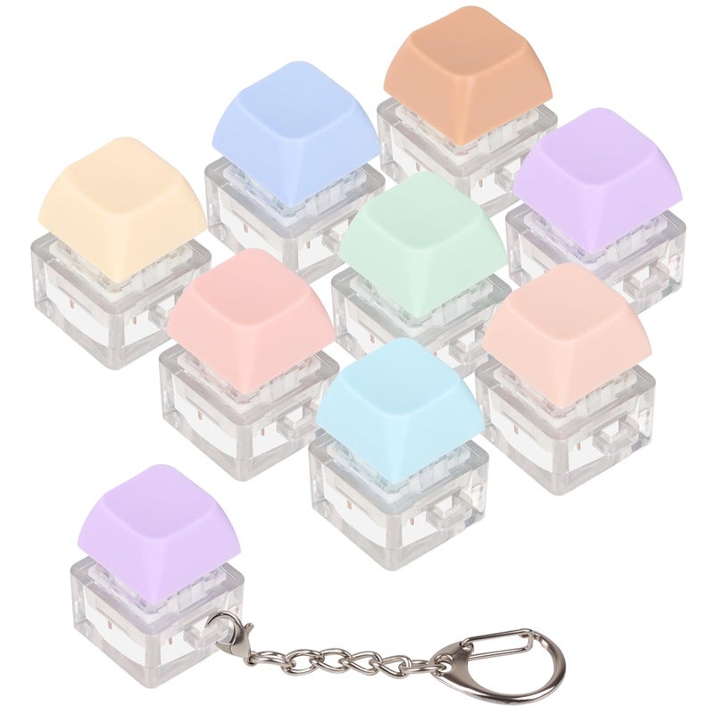 JOFONY 8 Pcs Keyboard Fidget ToyKeychain Relief Clicker Button Stress Relief Gifts Fidget Toys Adults for People to Relief Stress Pass The Time Party Favors - Image 3