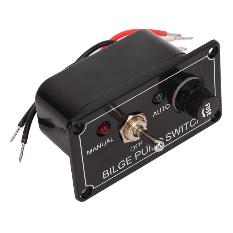 Yctze Rocker Toggle Switch Panel, 3 Way Bilge Pump Switch Bilge Pump Switch Panel Marine Manual Off Auto Switch Panel - Image 1