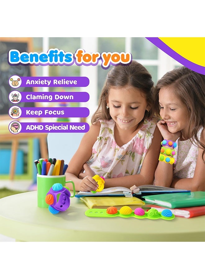 Quantum 3 PCS Fidget Toys Sensory Bracelets, Textured Silicone Sensory Bracelets for Teenager, Sensory Items for Kids Autism ADHD Anxiety Relief - Image 5