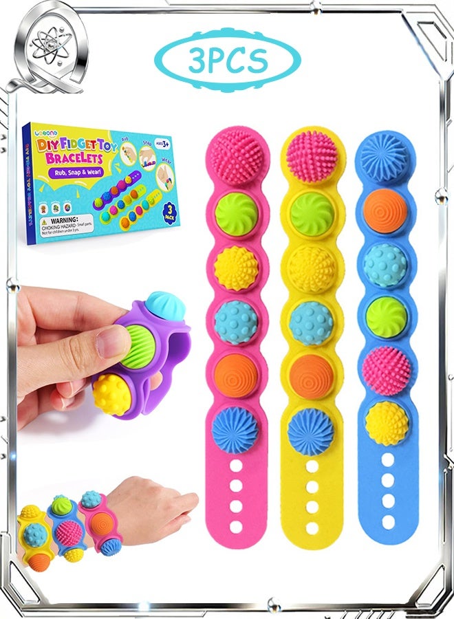 Quantum 3 PCS Fidget Toys Sensory Bracelets, Textured Silicone Sensory Bracelets for Teenager, Sensory Items for Kids Autism ADHD Anxiety Relief - Image 1