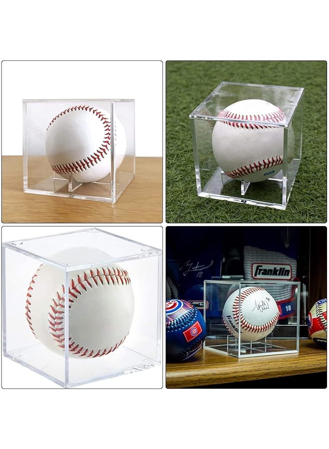 erorex Baseball Storage Case Square Baseball Display Case Practical Transparent Display Stand Acrylic Box For Tennis Ball Softball Ping Pong Ball 2 Pcs - Image 5