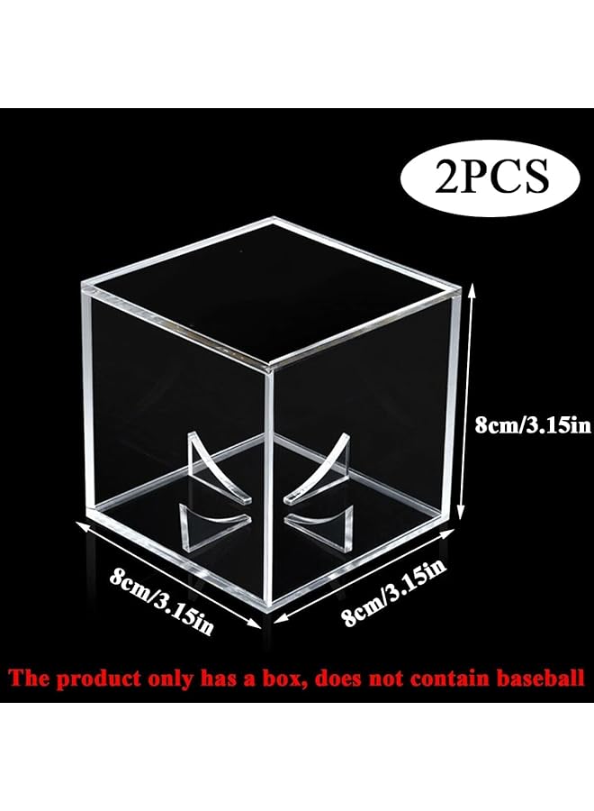 erorex Baseball Storage Case Square Baseball Display Case Practical Transparent Display Stand Acrylic Box For Tennis Ball Softball Ping Pong Ball 2 Pcs - Image 4