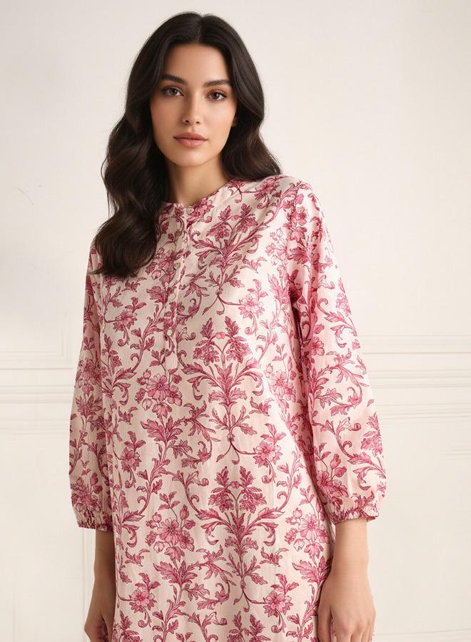 Splash FAV Night Dress Long Sleeves Printed Cotton - Image 3